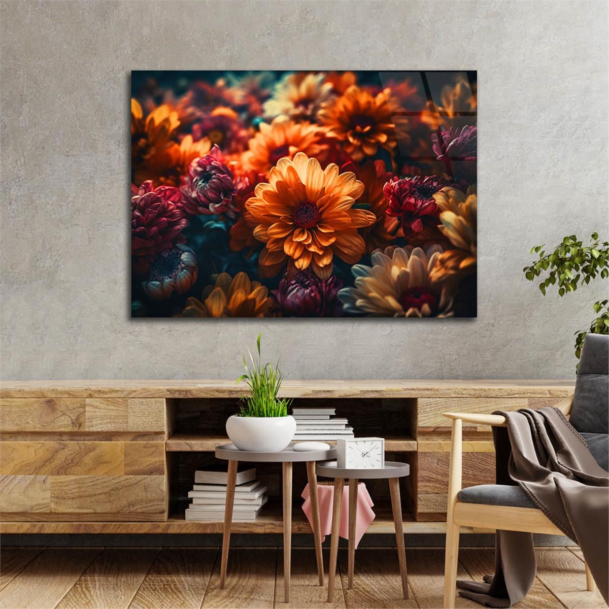 Horizontal Art-Themed Tempered Glass Wall Art 526