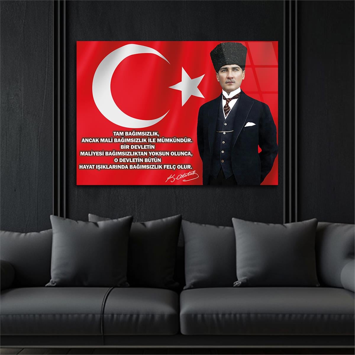 MUSTAFA KEMAL ATATÜRK Tempered Glass Wall Art 