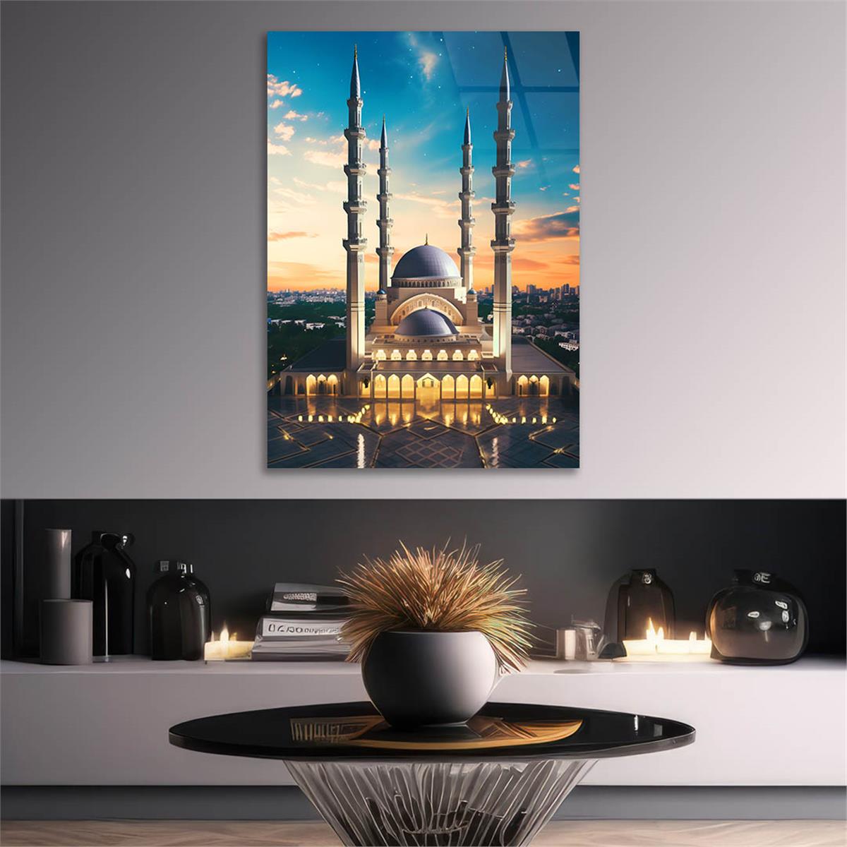 Dikey Dini Temalı Cam Tablo 265