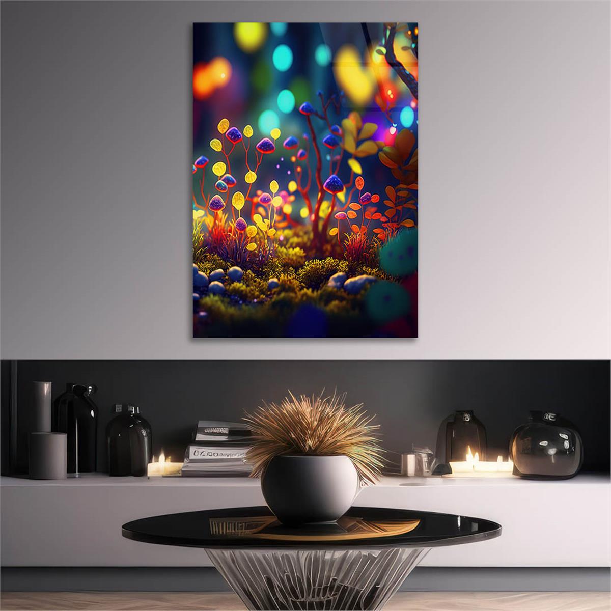 Dikey Sanat Temalı Cam Tablo 367