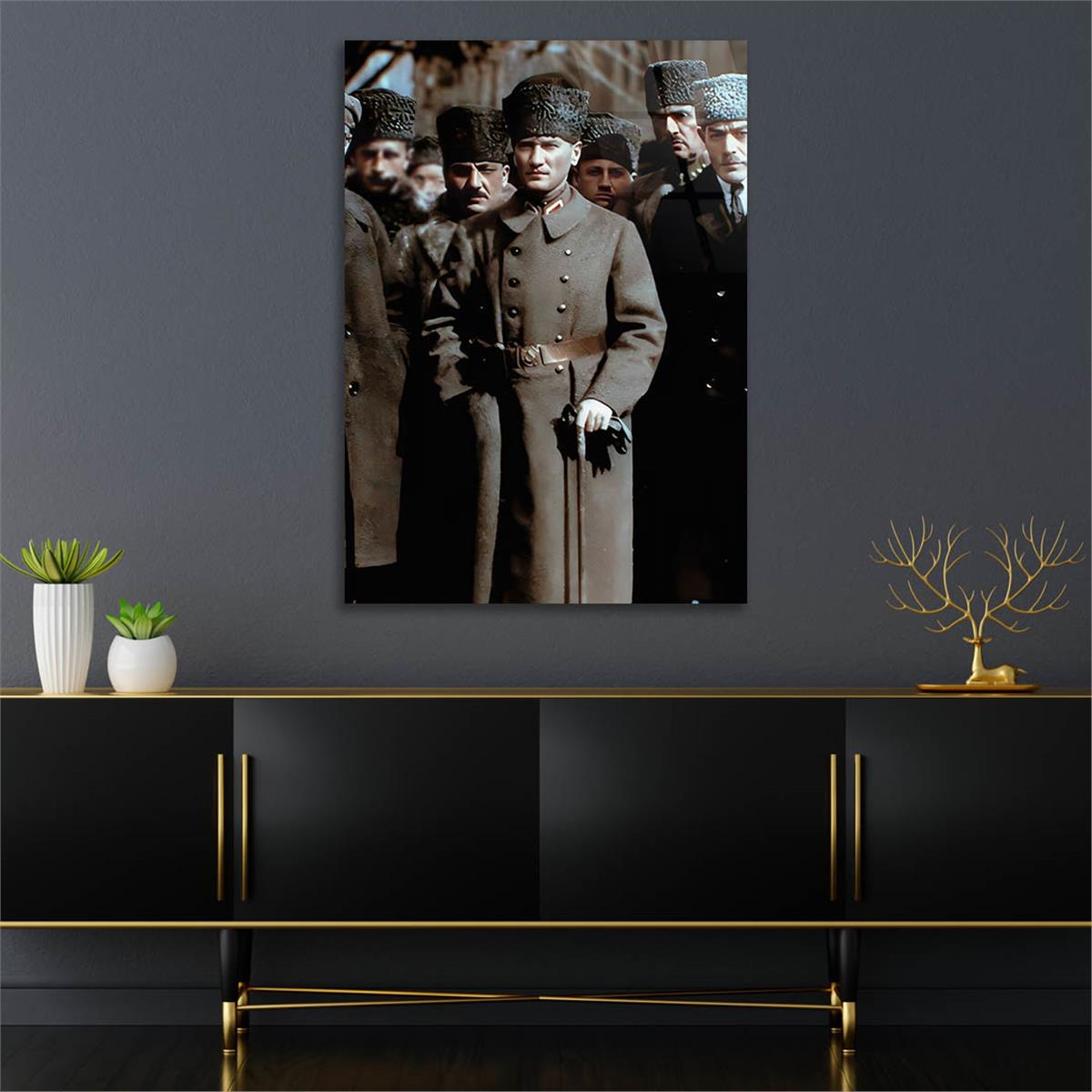 Dikey Vatan Temalı Cam Tablo 299