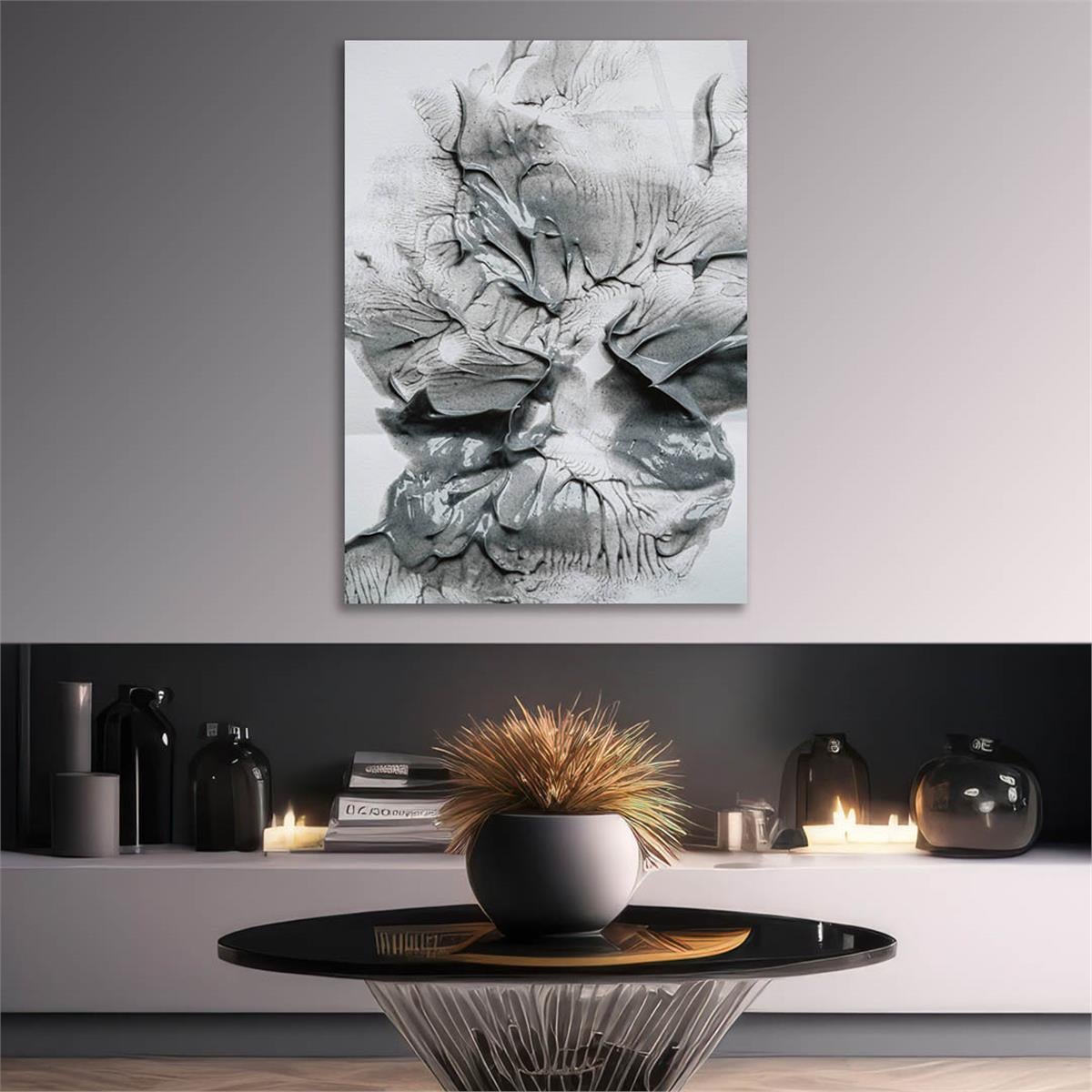 Dikey Sanat Temalı Cam Tablo 575