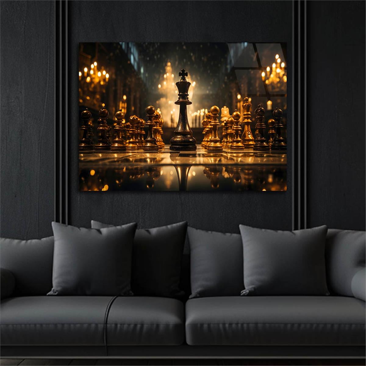 Horizontal Art-Themed Tempered Glass Wall Art 416