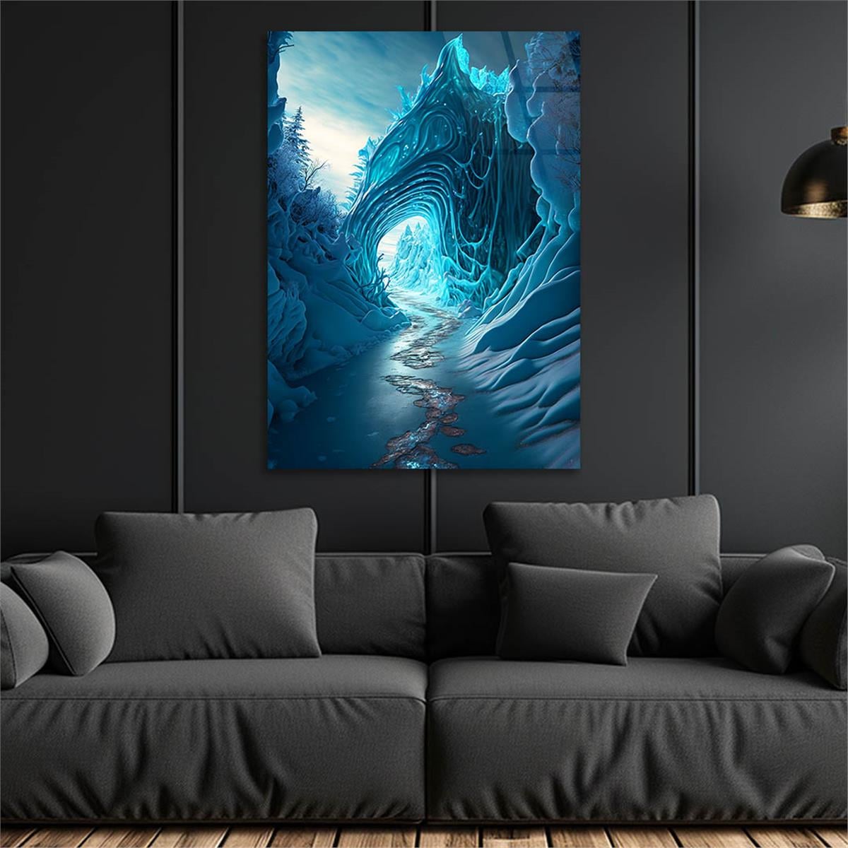 Dikey Sanat Temalı Cam Tablo 468