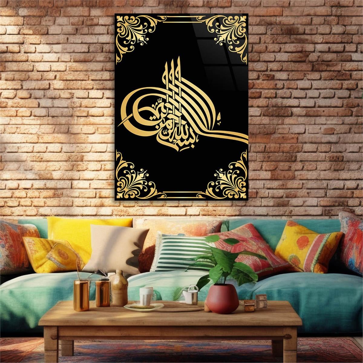 OSMANLI TUĞRASI GÖRSELLİ CAM TABLO