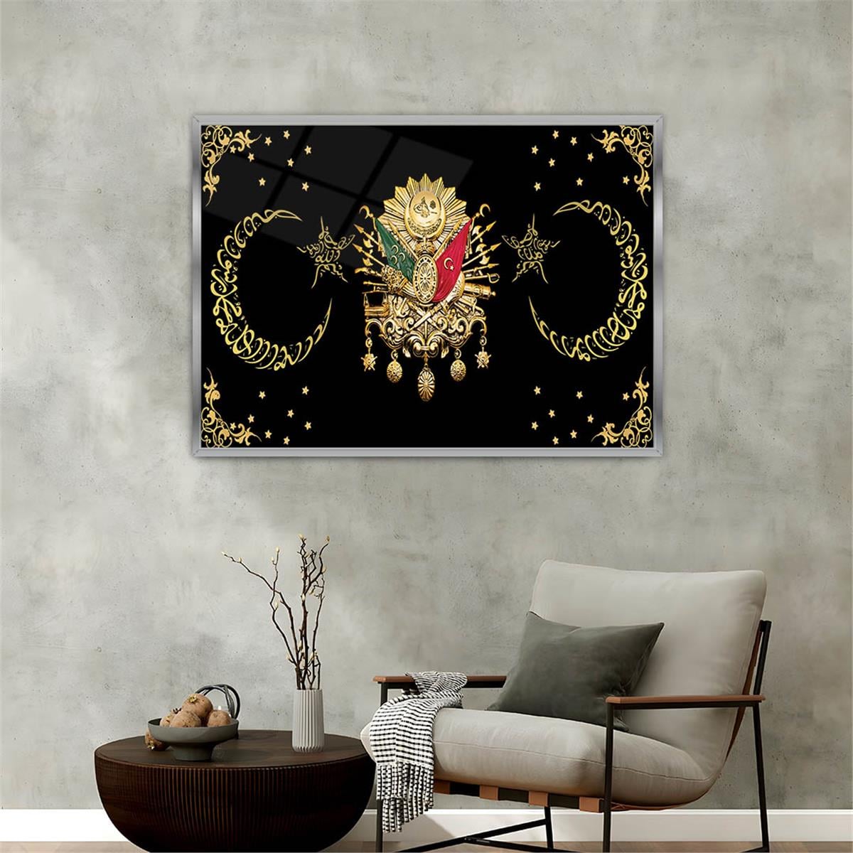 Aluminum-Framed National-Themed Tempered Glass Wall Art 004