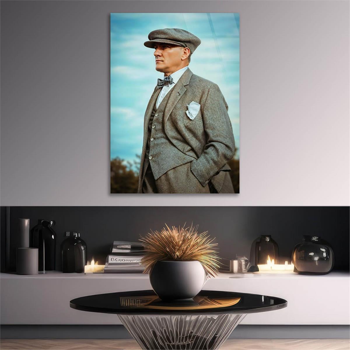 Dikey VatanTemalı Cam Tablo 246