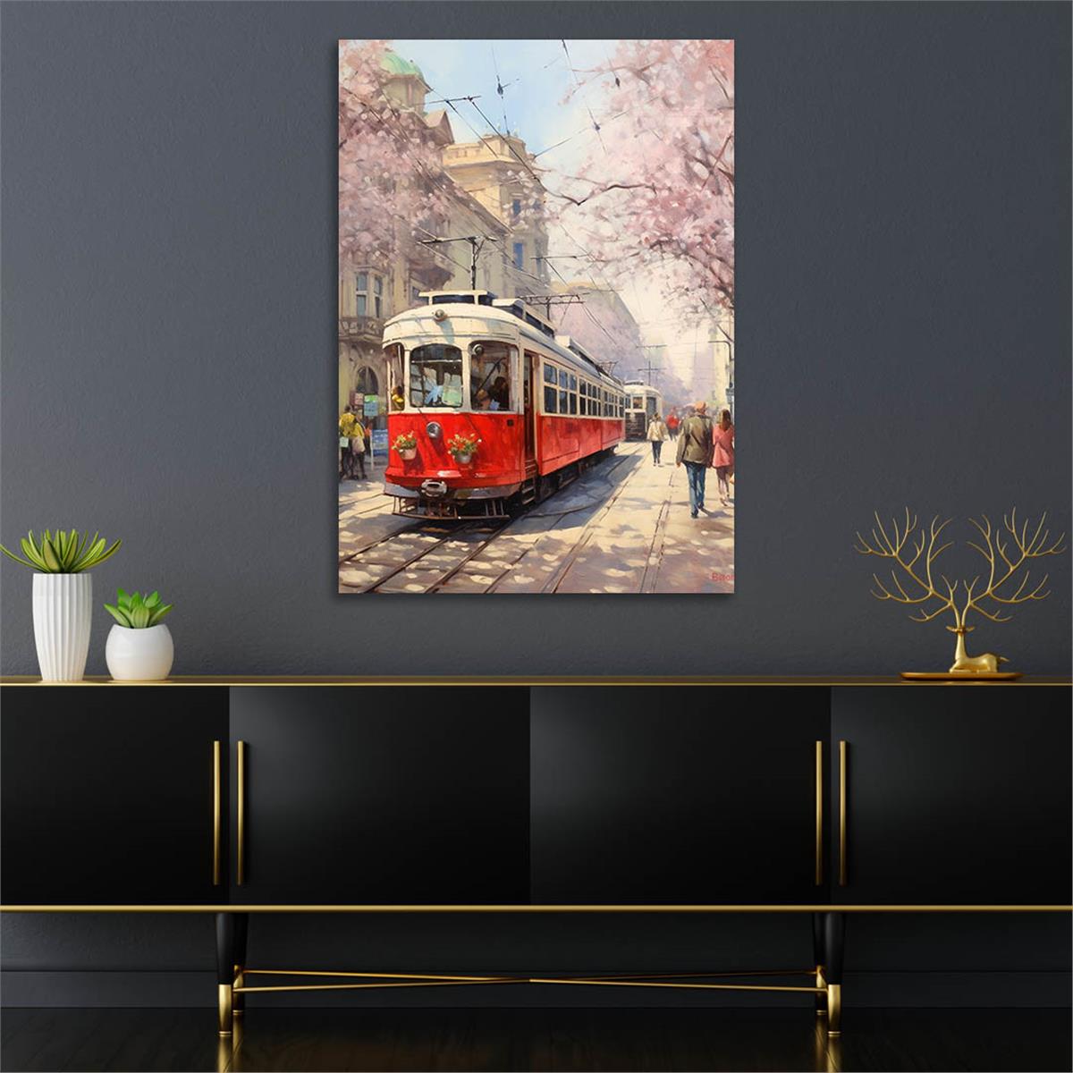 Dikey Sanat Temalı Cam Tablo 534