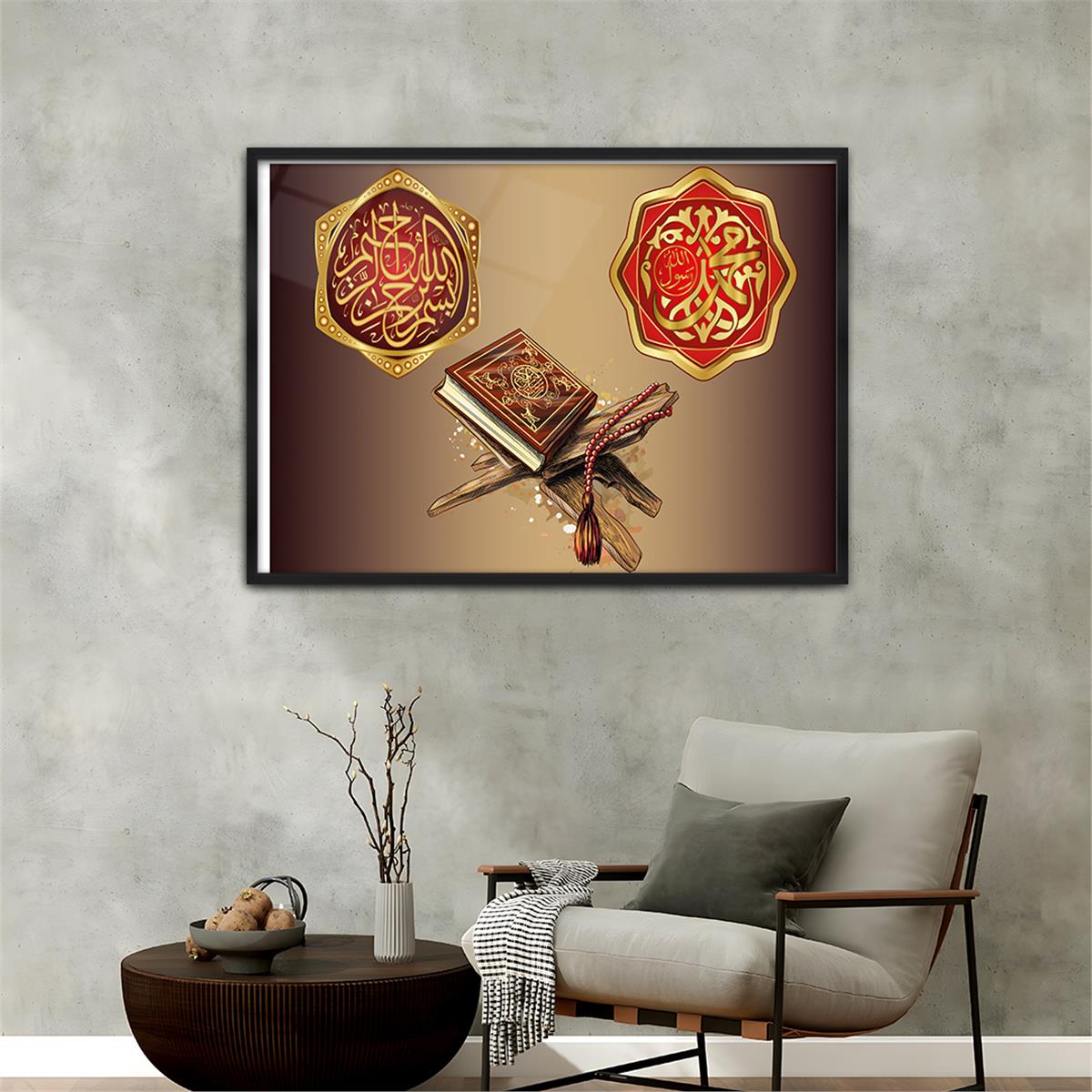 Aluminum-Framed Religious-Themed Tempered Glass Wall Art 070