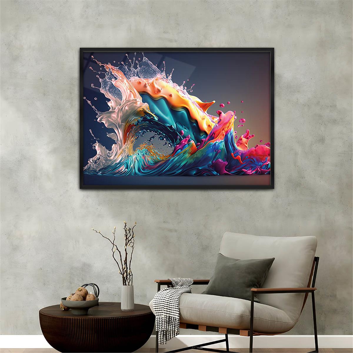 Aluminum-Framed Art-Themed Tempered Glass Wall Art 008