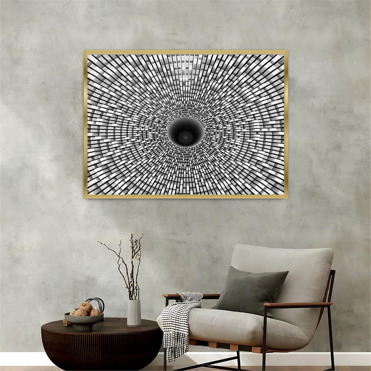 Aluminum-Framed Art-Themed Tempered Glass Wall Art 059