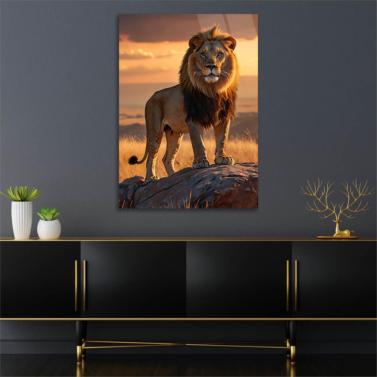 Dikey Doğa Temalı Cam Tablo 341