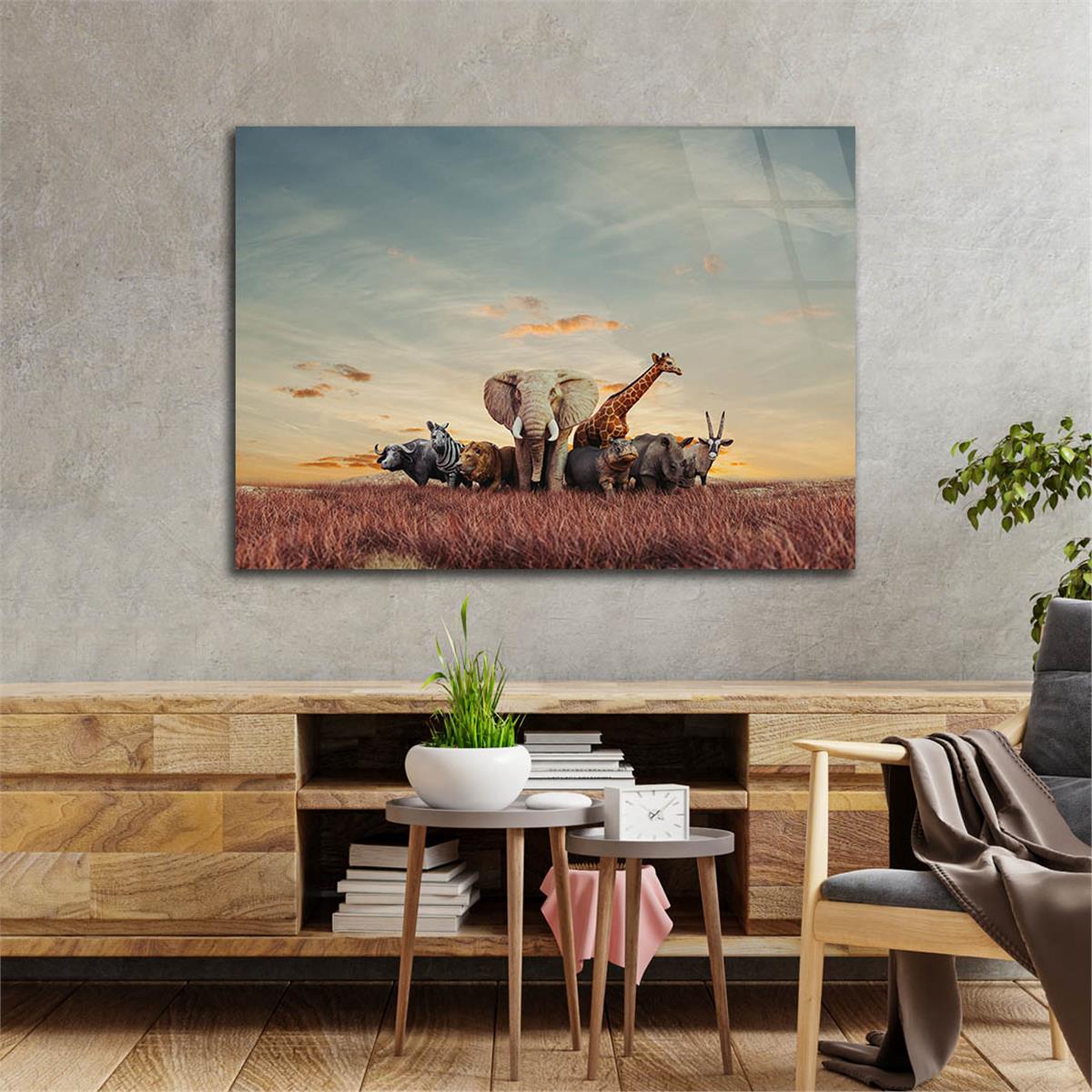 Horizontal Natured-Themed Tempered Glass Wall Art 259