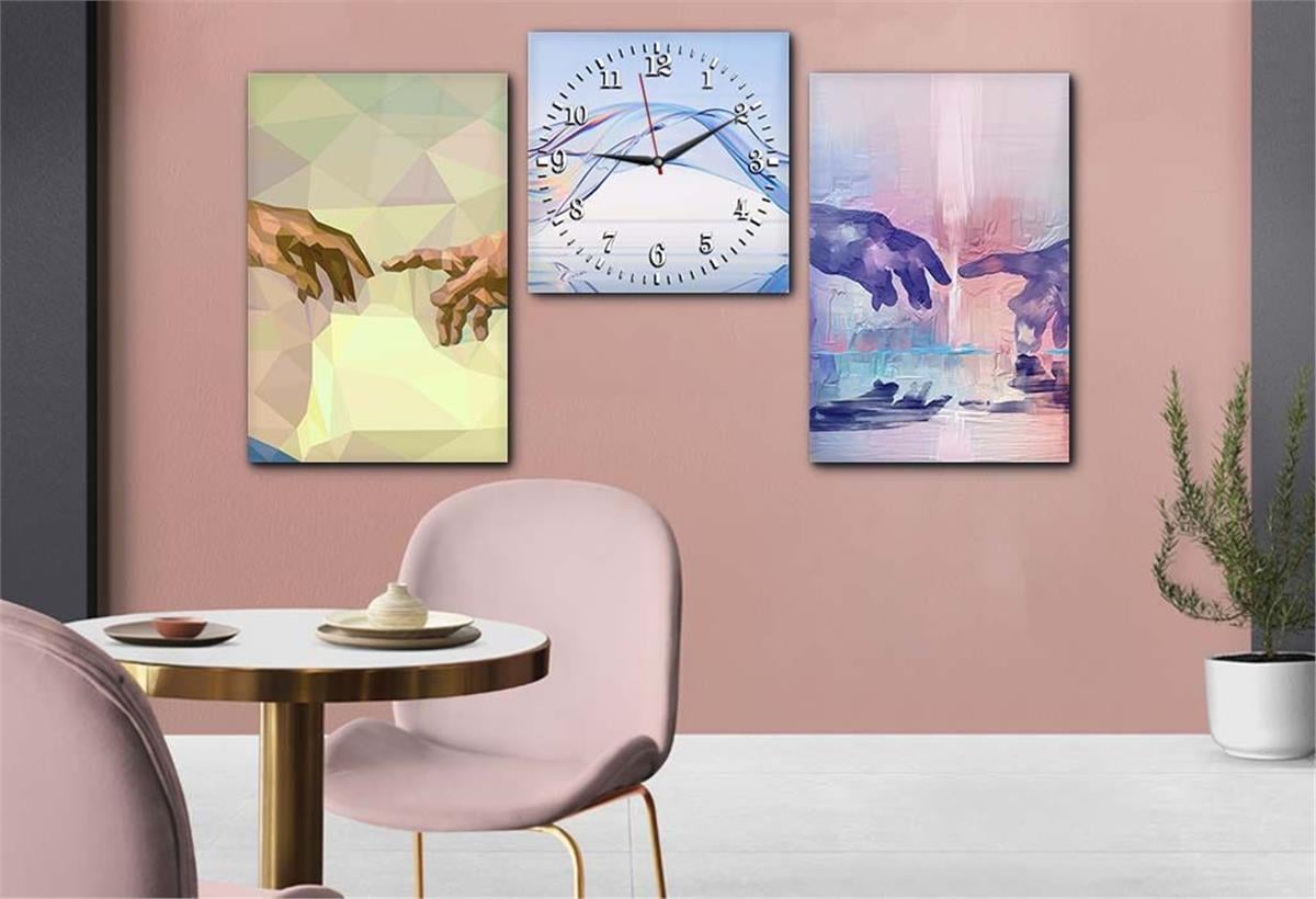 Ensemble de Tableaux et d’orloge 2 pièces sur le thème de l’art