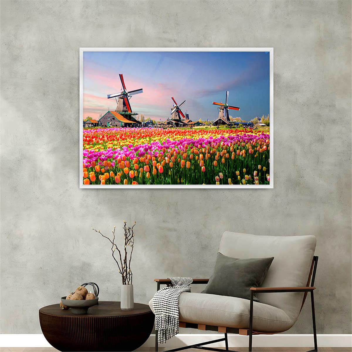 Aluminum-Framed Natured-Themed Tempered Glass Wall Art 076