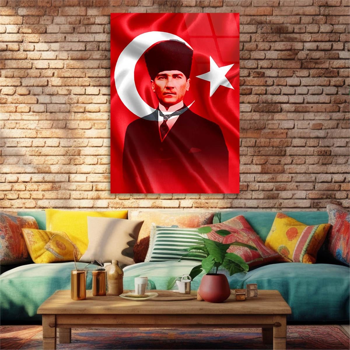 Dikey VatanTemalı Cam Tablo 147