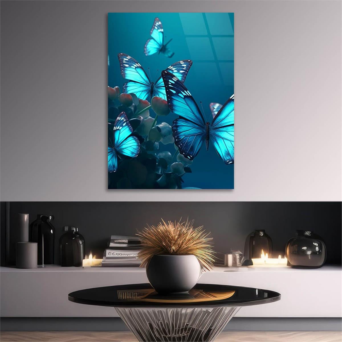 Dikey Sanat Temalı Cam Tablo 419