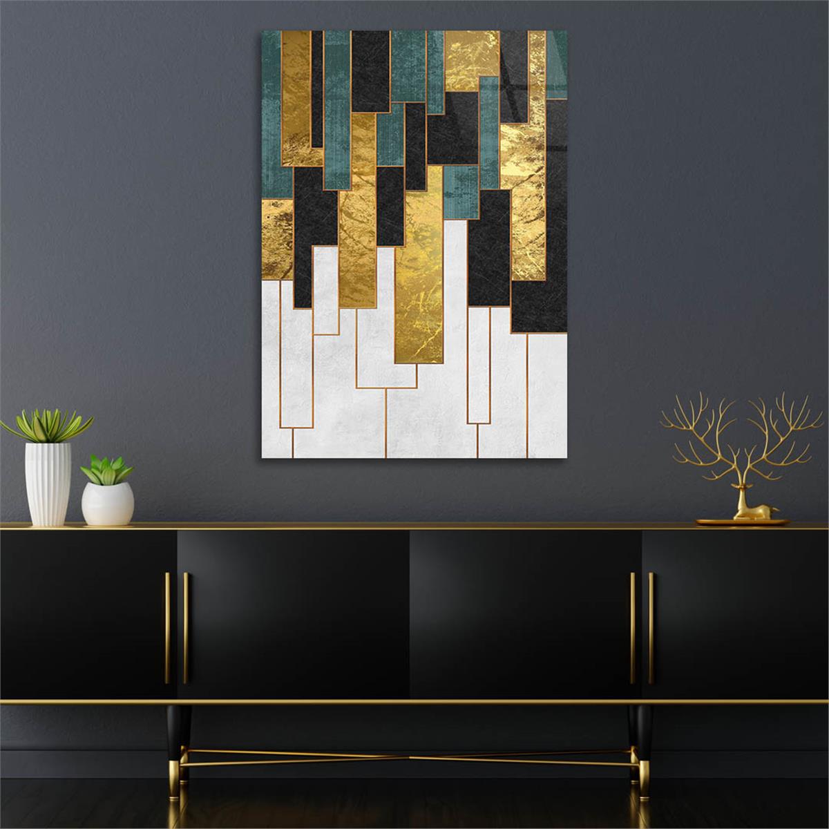 Vertical Tempered Glasss Wall Arts Art-Themed 296