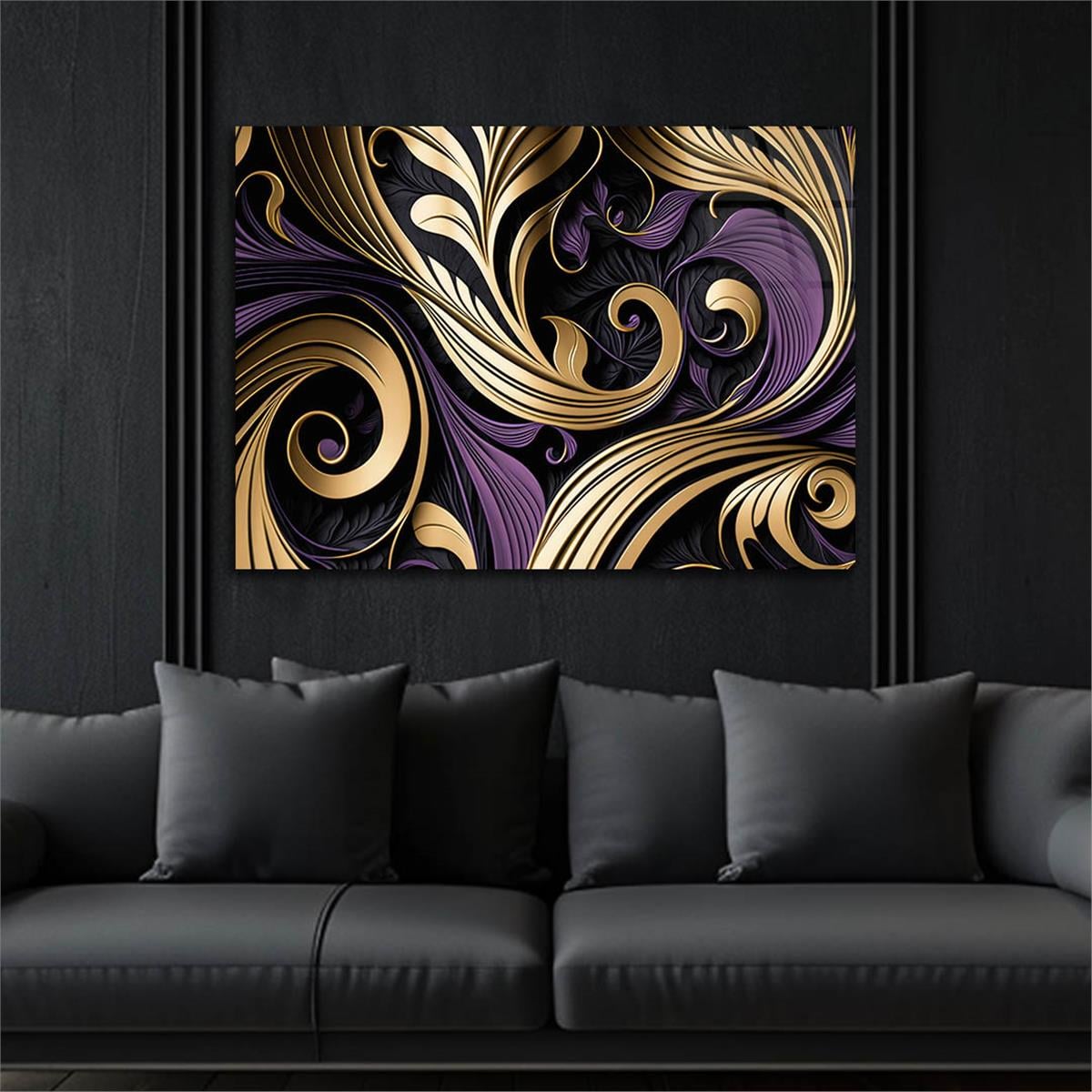 Horizontal Art-Themed Tempered Glass Wall Art 404