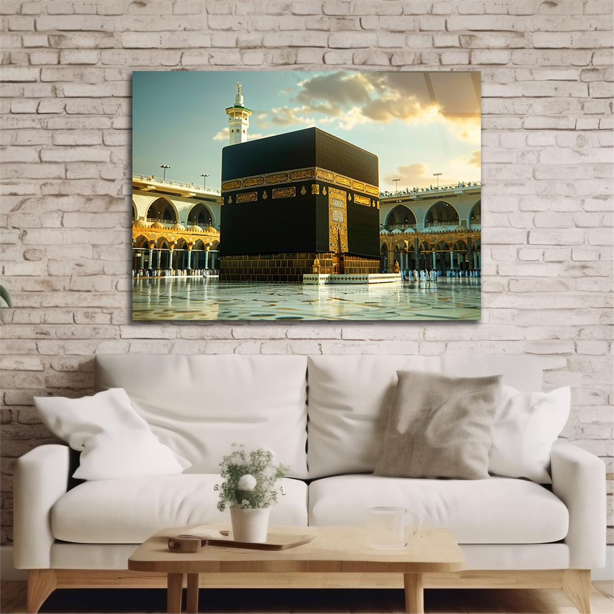 Yatay Dini Temalı Cam Tablo 195