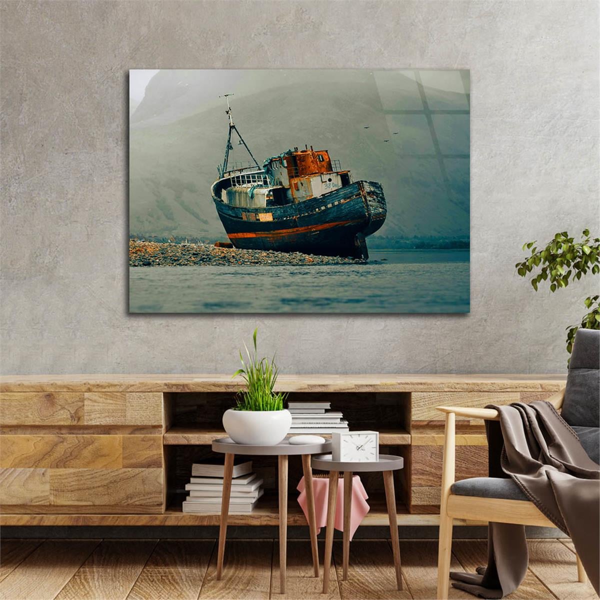 Yatay DoğaTemalı Cam Tablo 398