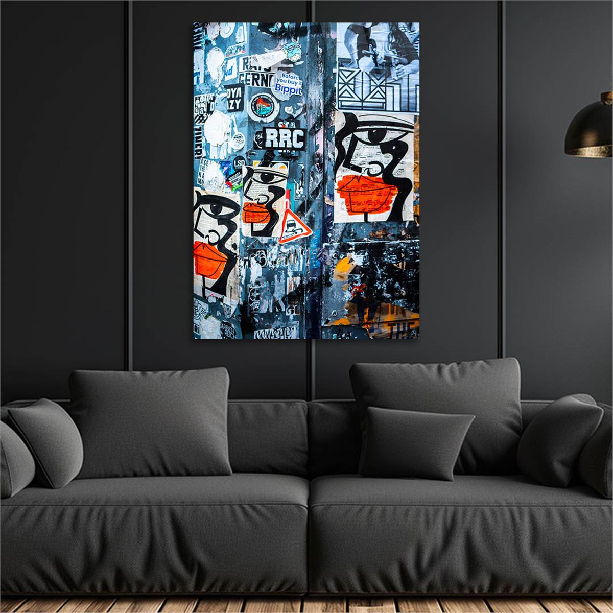 Dikey Sanat Temalı Cam Tablo 549