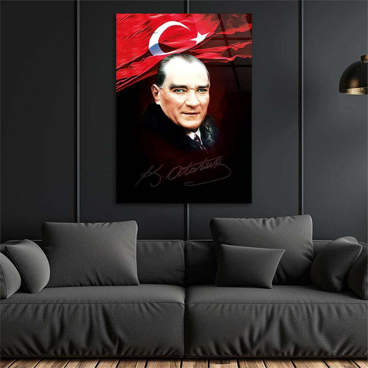 Mustafa Kemal Atatürk Gehard Glasschilderij 