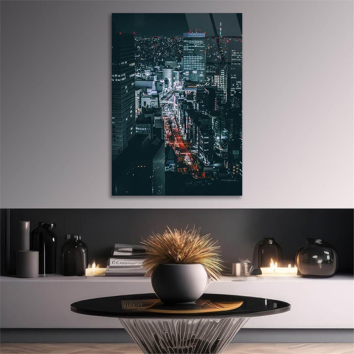 Dikey Doğa Temalı Cam Tablo 244