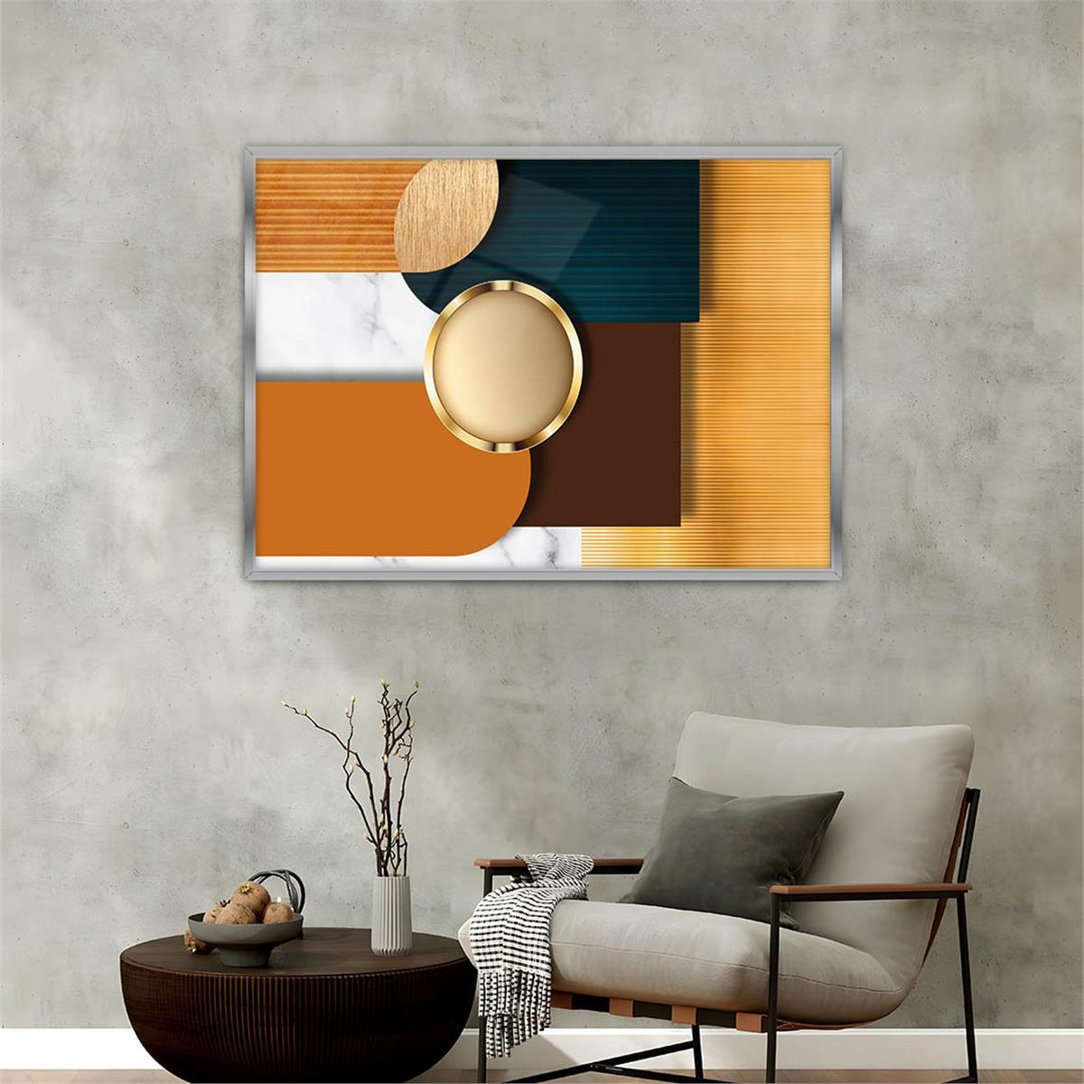 Aluminum-Framed Art-Themed Tempered Glass Wall Art 032
