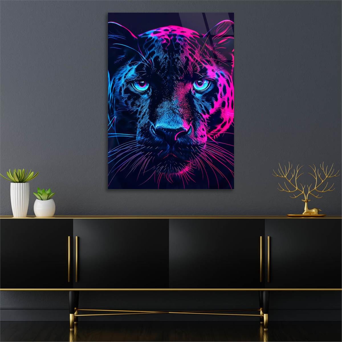 Dikey Doğa Temalı Cam Tablo 406