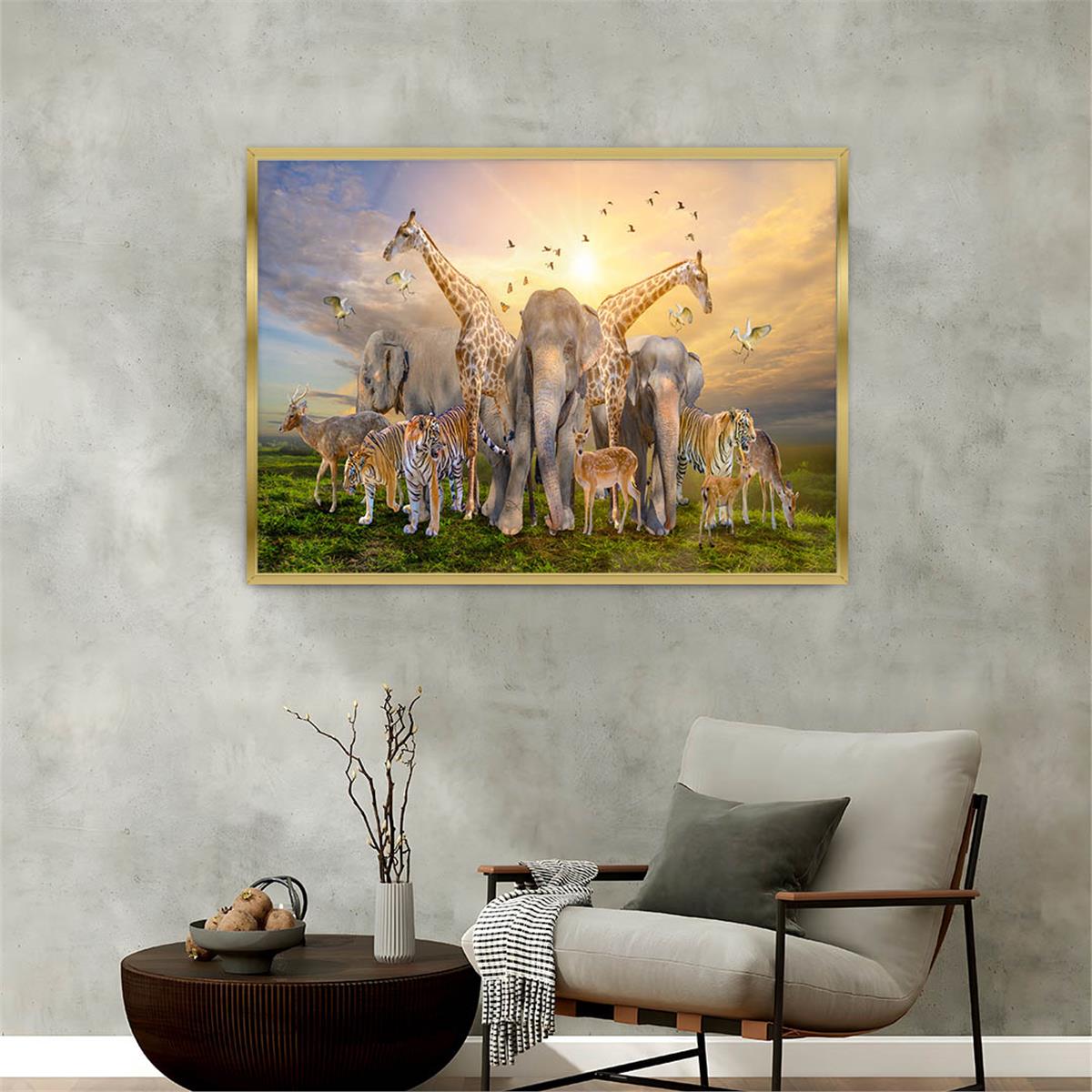 Aluminum-Framed Natured-Themed Tempered Glass Wall Art 075