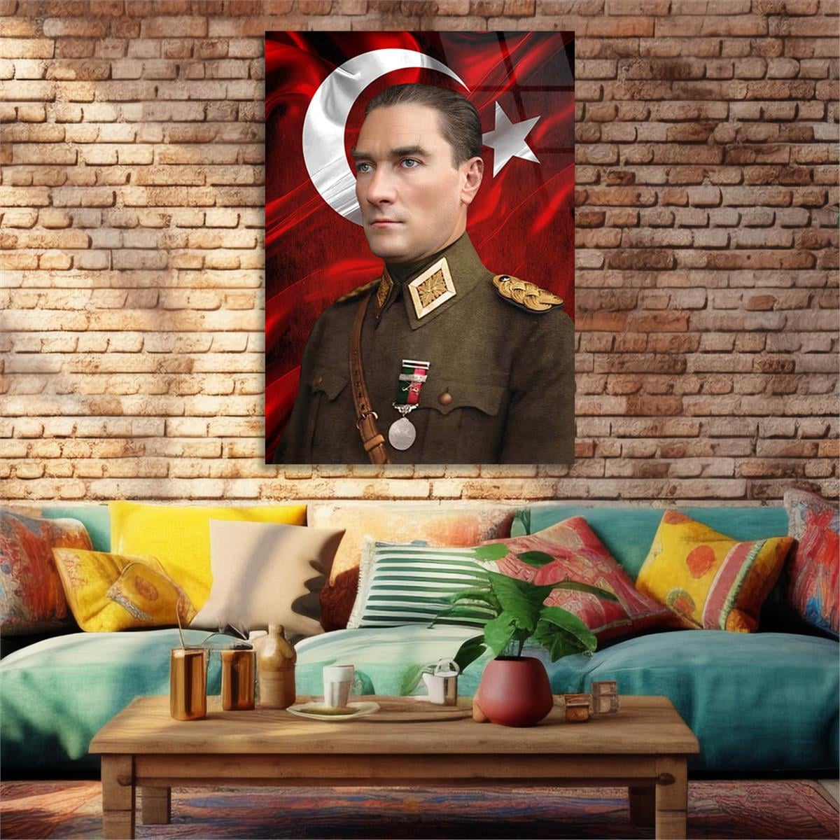 Dikey VatanTemalı Cam Tablo 293