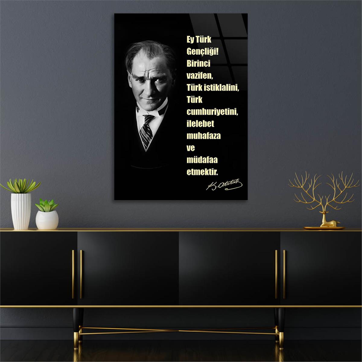 Dikey VatanTemalı Cam Tablo 198