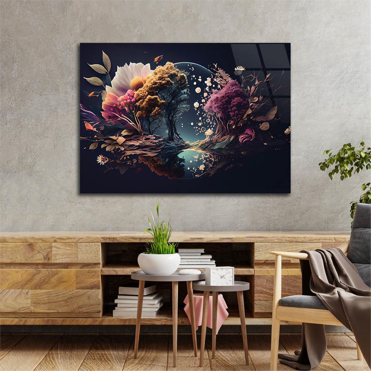 Horizontal Art-Themed Tempered Glass Wall Art 335