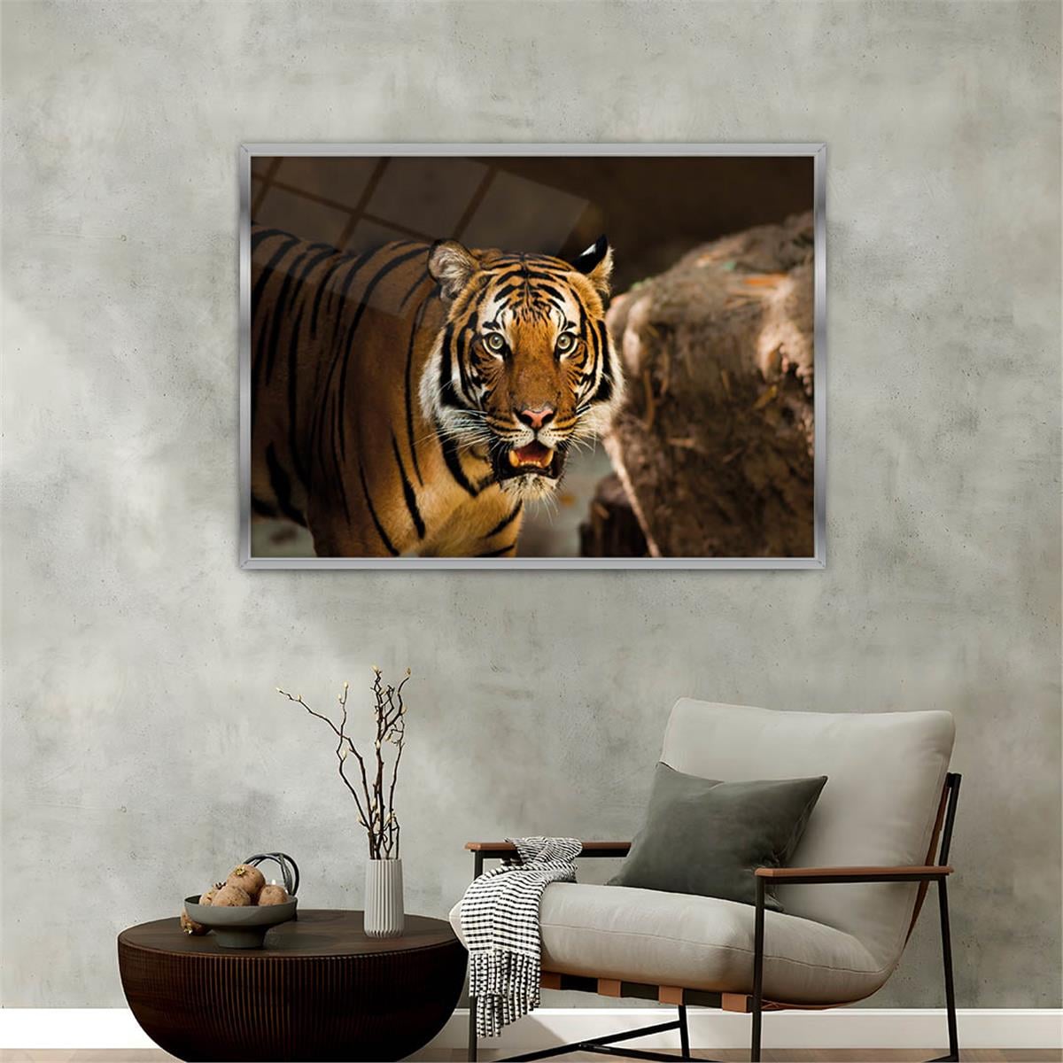 Aluminum-Framed Art-Themed Tempered Glass Wall Art 057