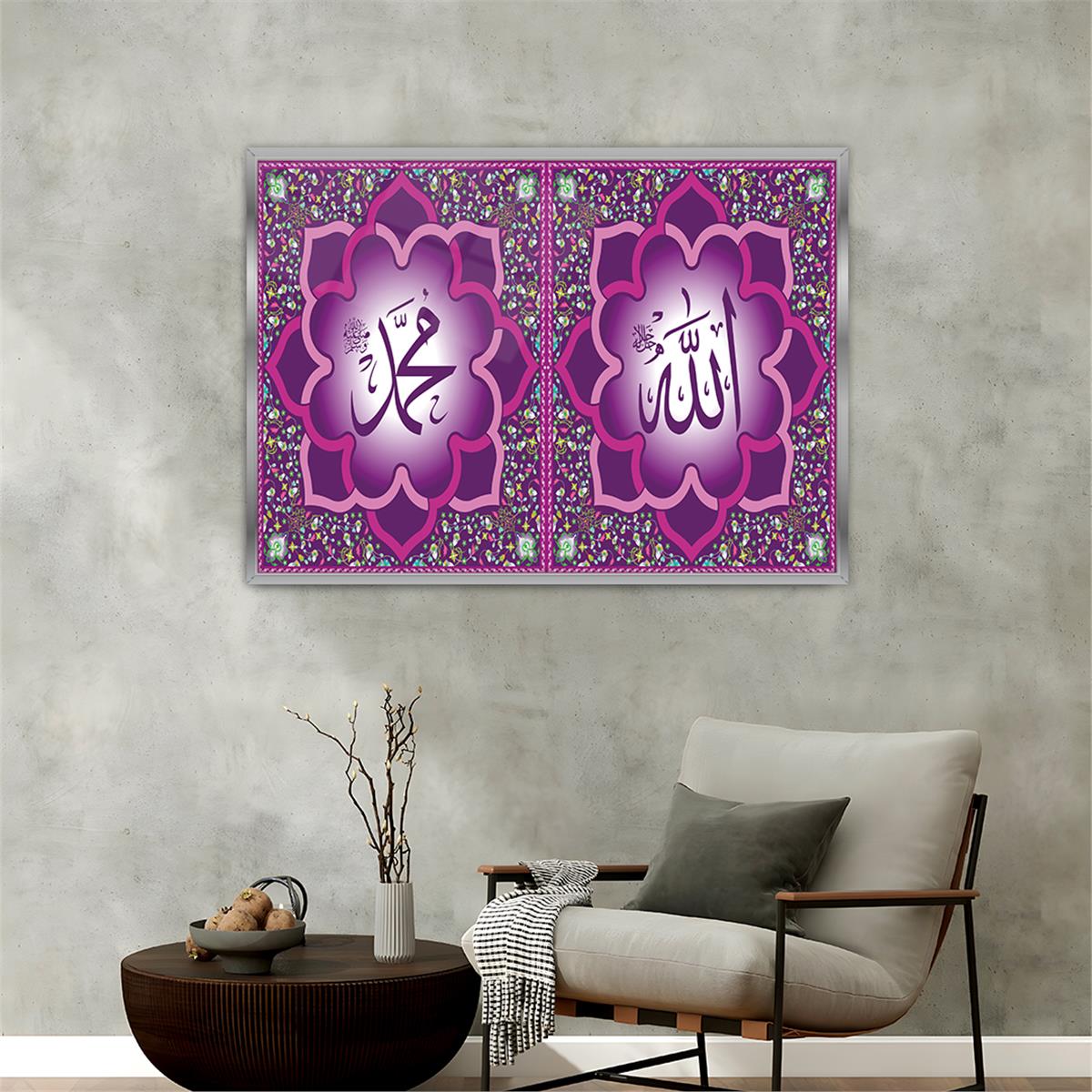 Tableau en verre à thème religieux avec cadre en aluminium  052