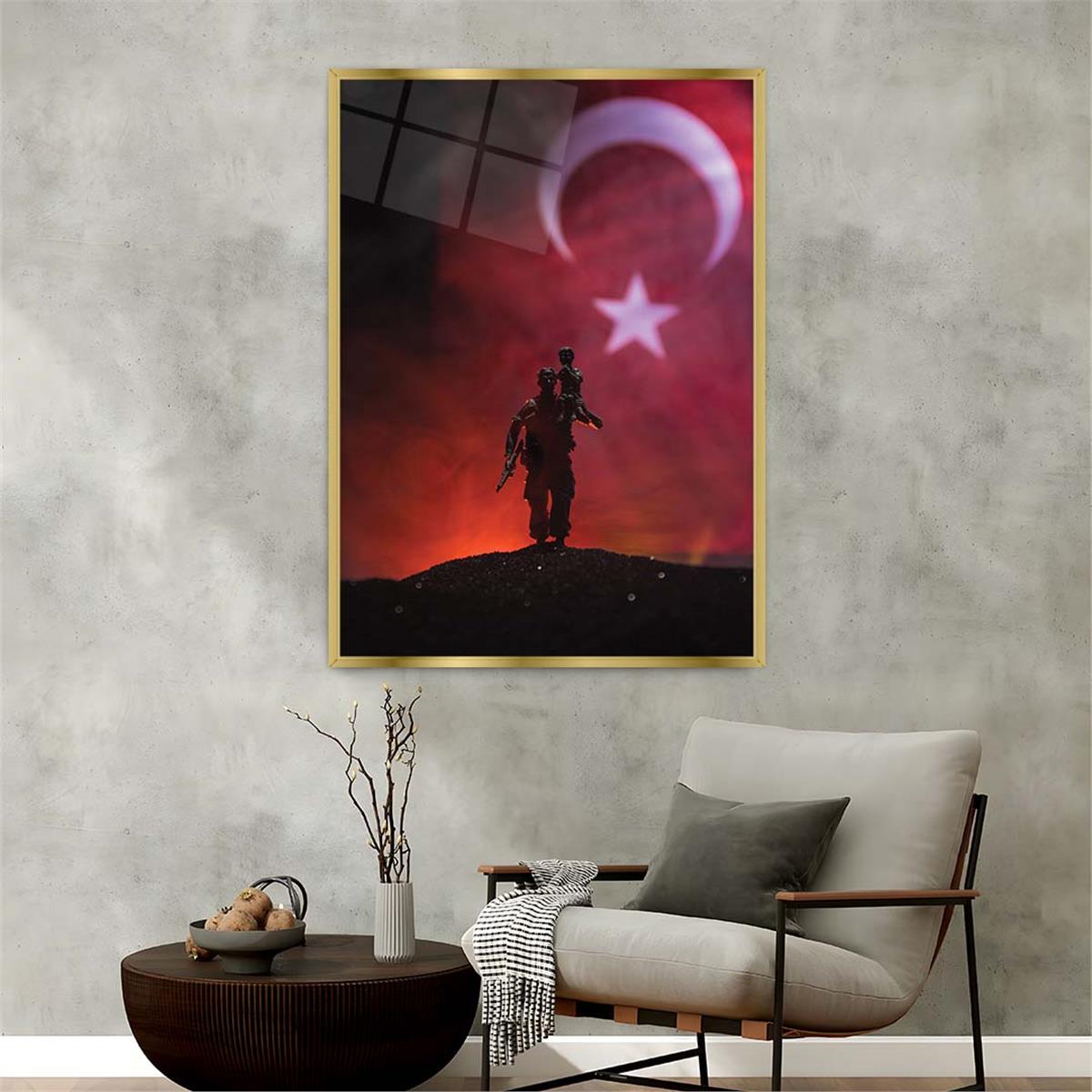 Aluminum-Framed National-Themed Tempered Glass Wall Art 025