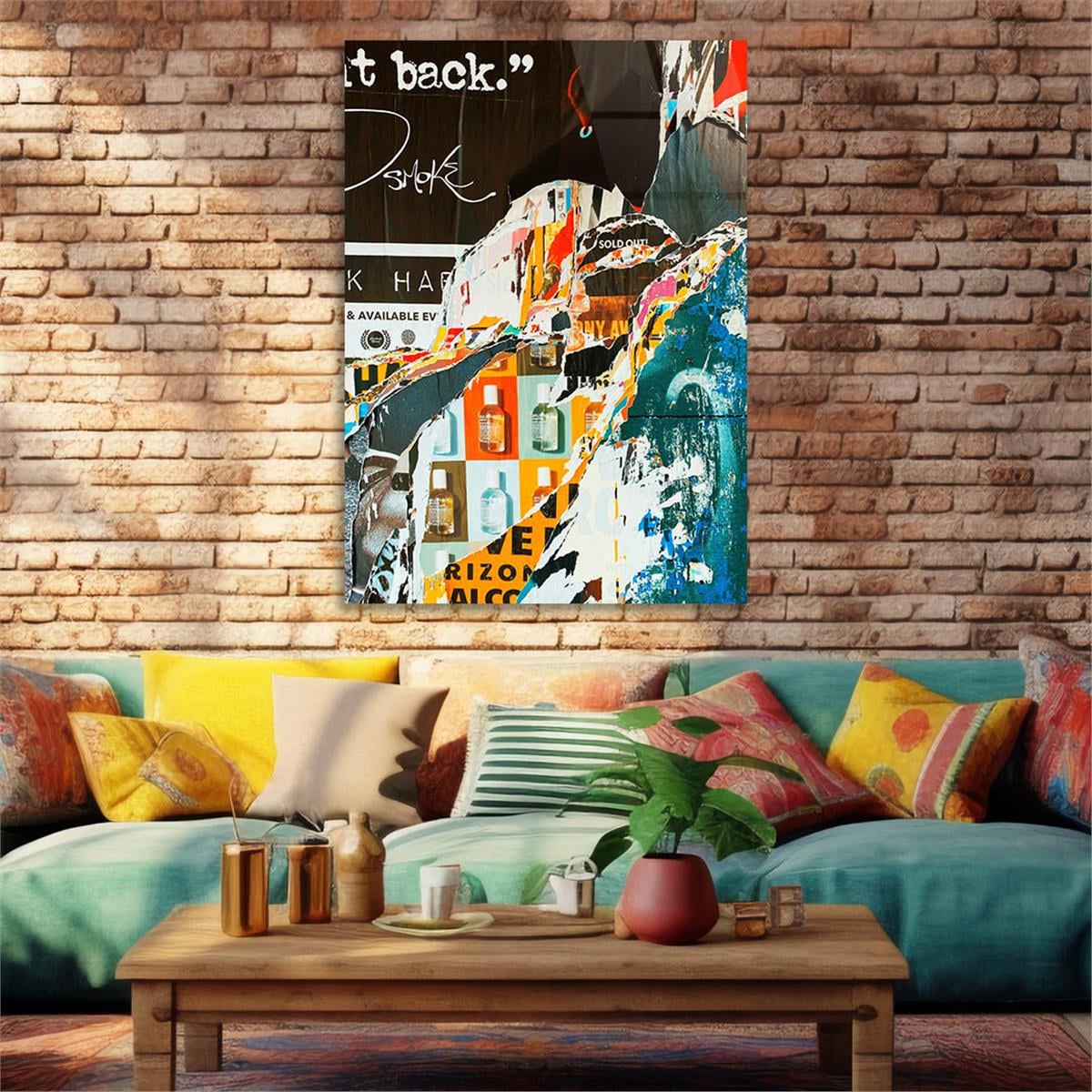 Dikey Sanat Temalı Cam Tablo 490