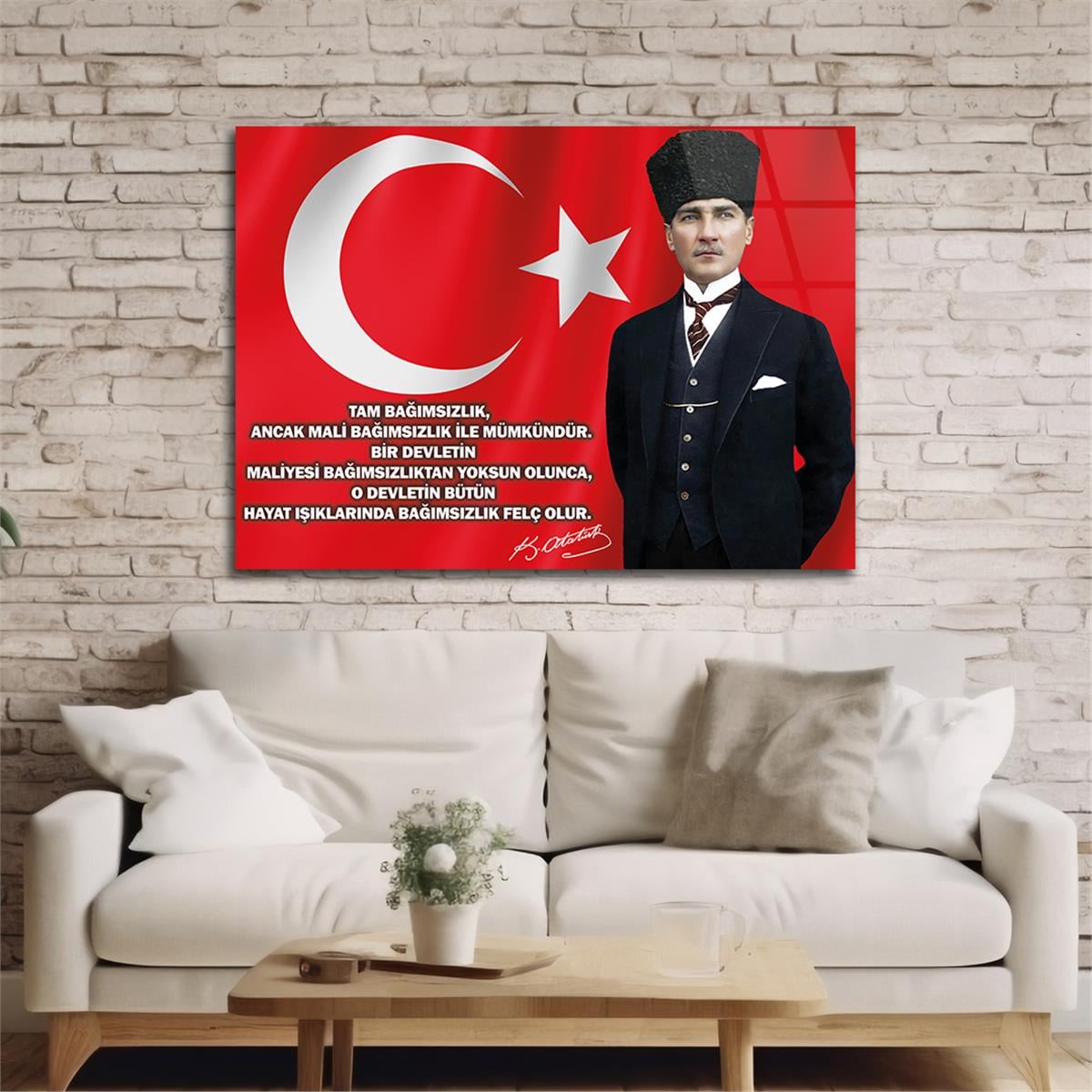 MUSTAFA KEMAL ATATÜRK Tempered Glass Wall Art 