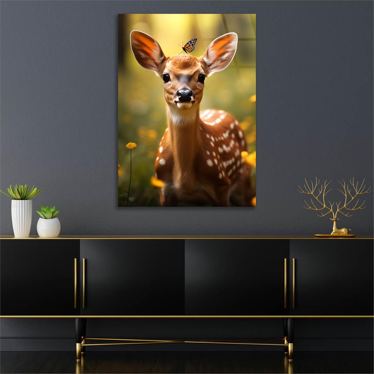 Dikey Doğa Temalı Cam Tablo 407