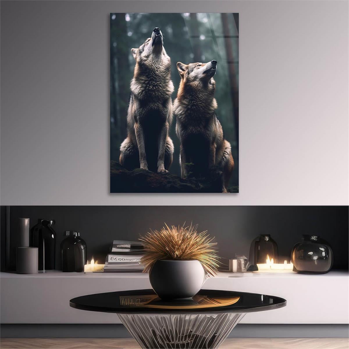 Dikey Doğa Temalı Cam Tablo 432