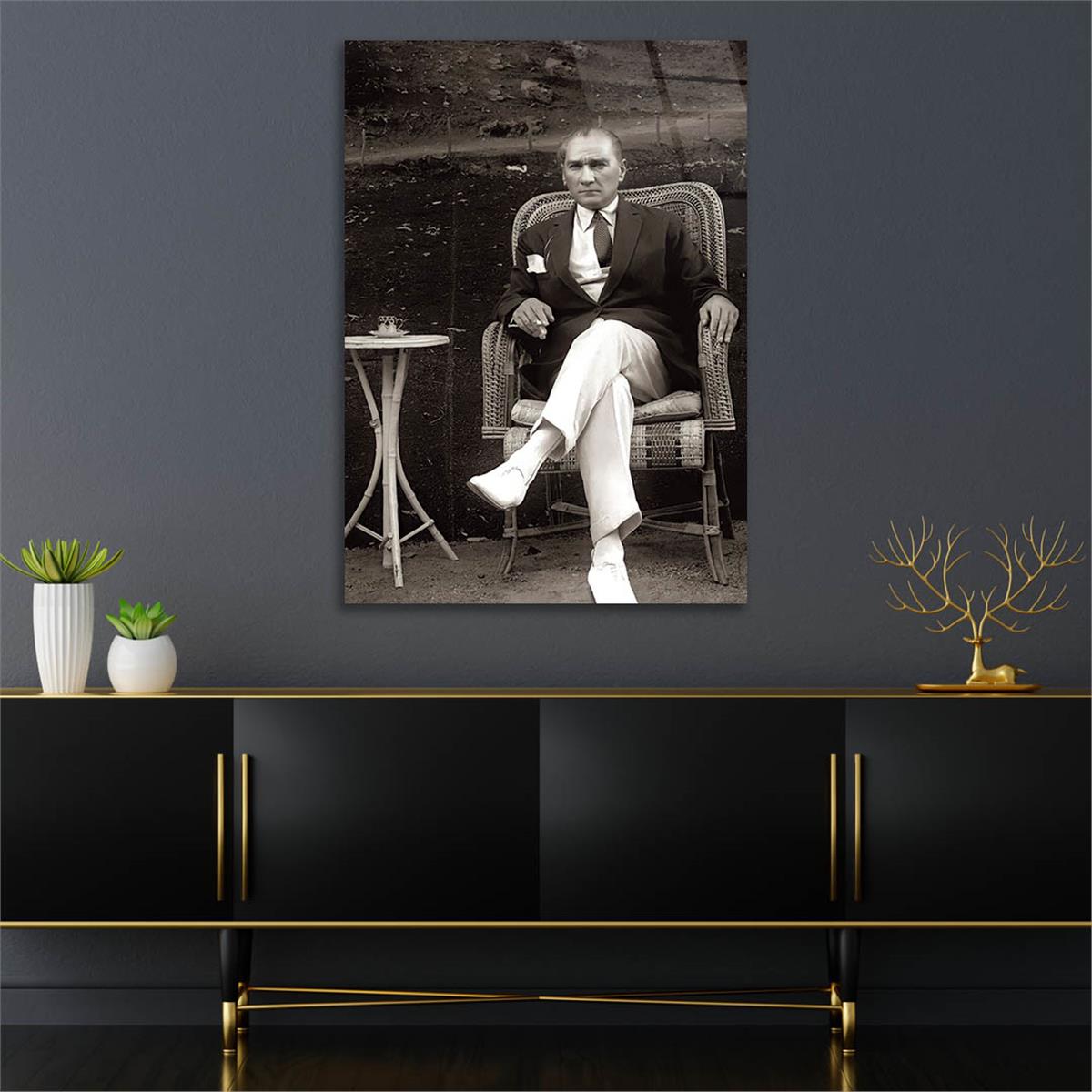 MUSTAFA KEMAL ATATÜRK Tempered Glasss Wall Art 