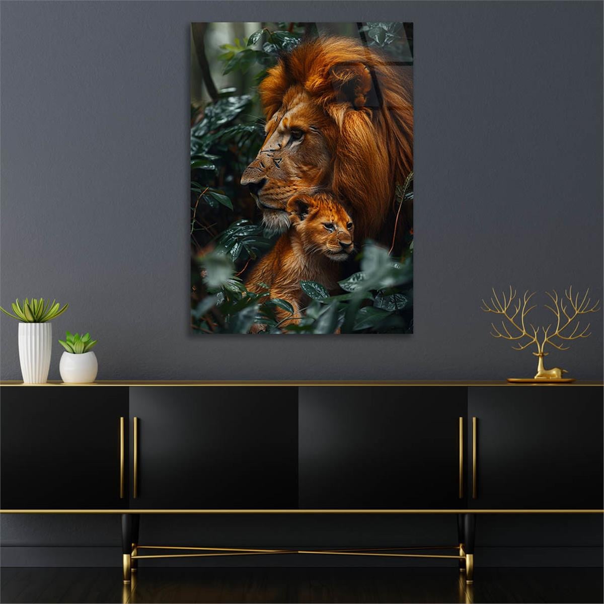 Dikey Doğa Temalı Cam Tablo 364