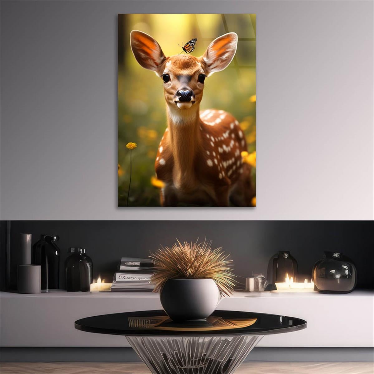 Dikey Doğa Temalı Cam Tablo 407