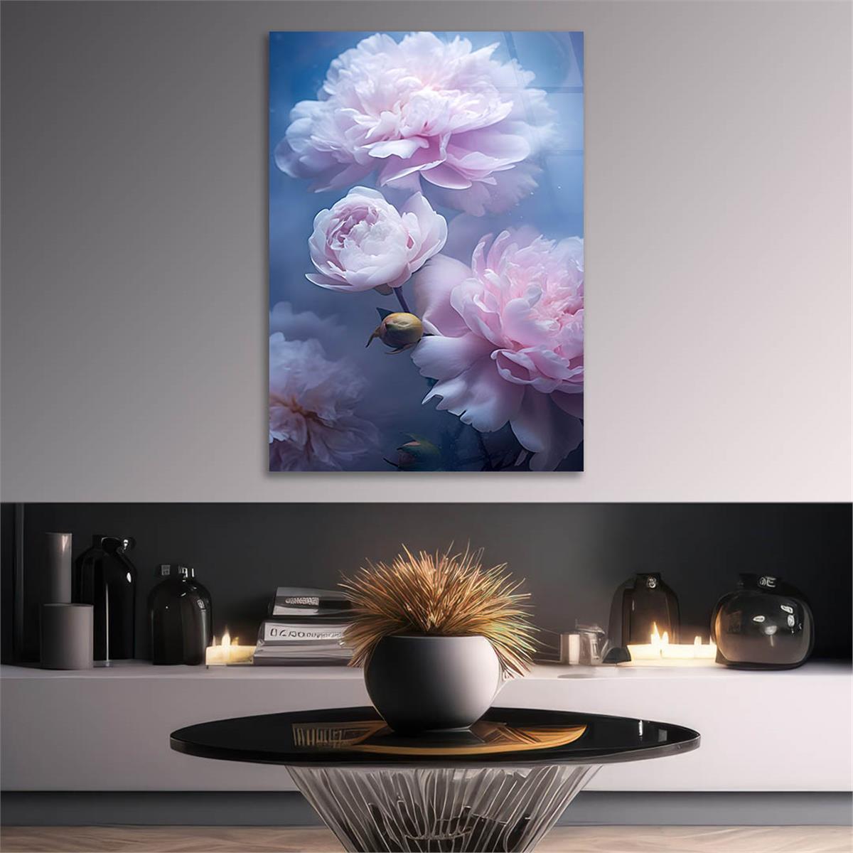 Dikey Sanat Temalı Cam Tablo 413