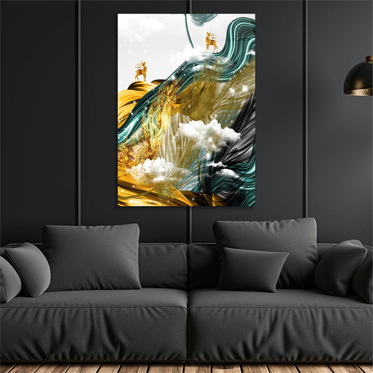 Dikey Sanat Temalı Cam Tablo 340