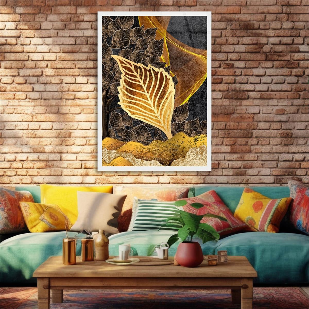 Dikey Sanat Temalı Cam Tablo 366