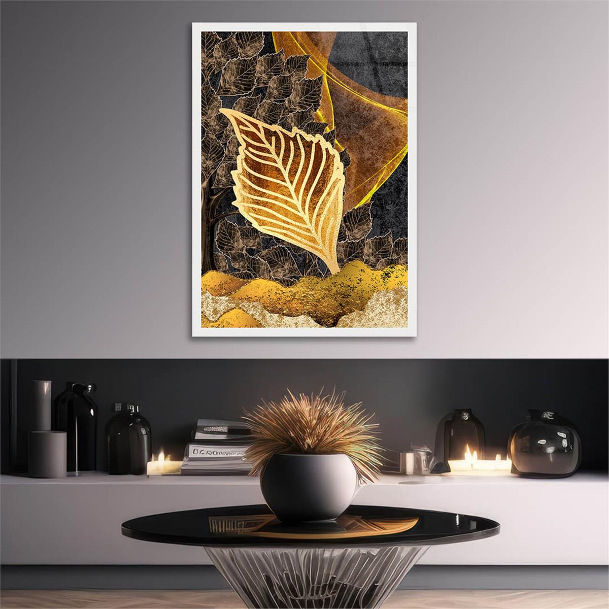 Dikey Sanat Temalı Cam Tablo 366