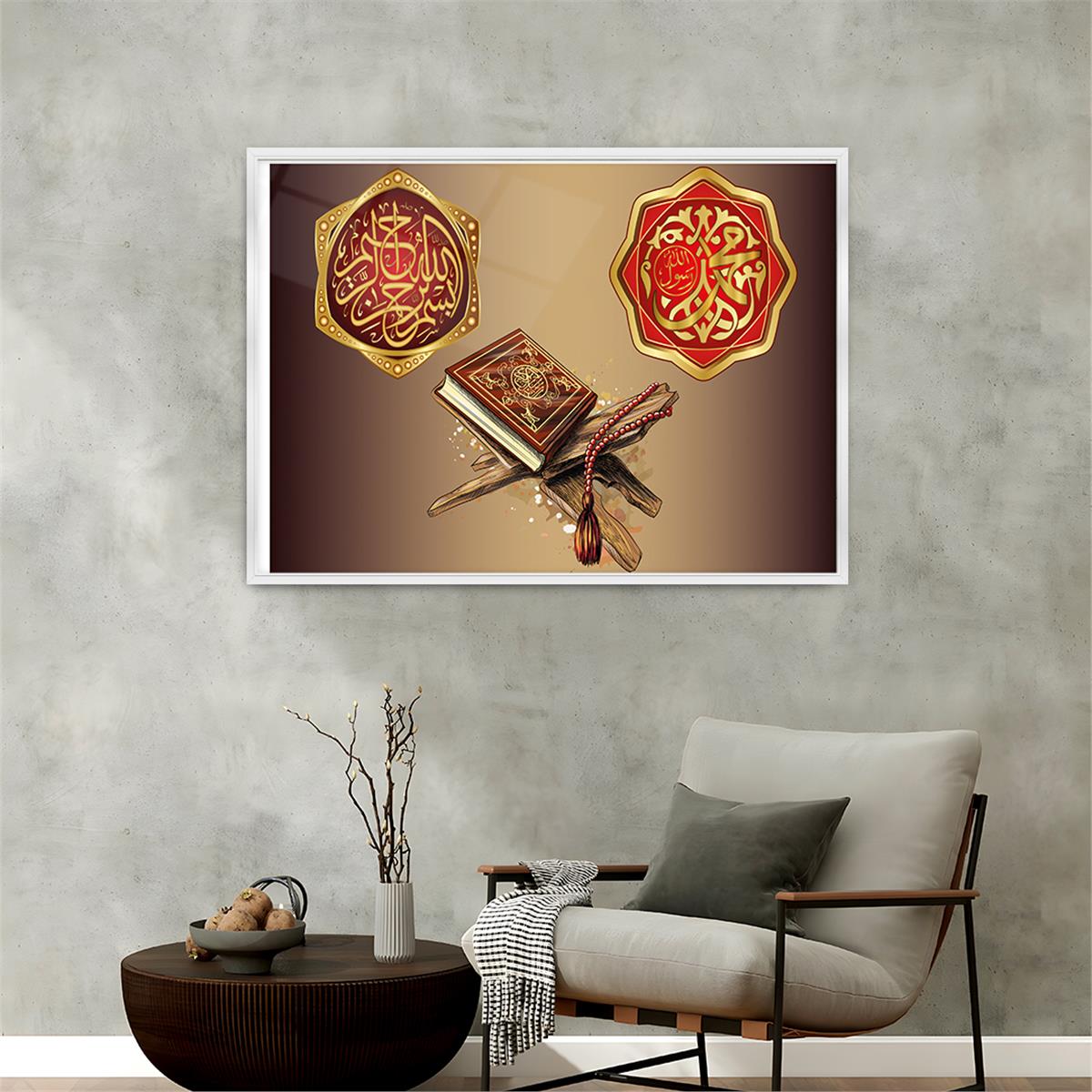 Aluminum-Framed Religious-Themed Tempered Glass Wall Art 070