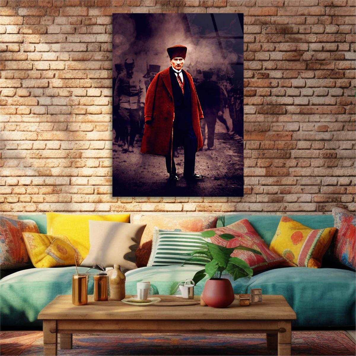 Dikey Vatan Temalı Cam Tablo 296